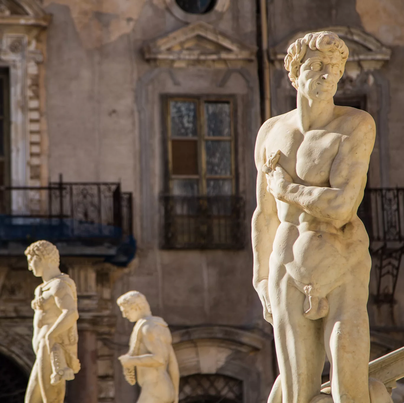 Statues in Palermo, Italy