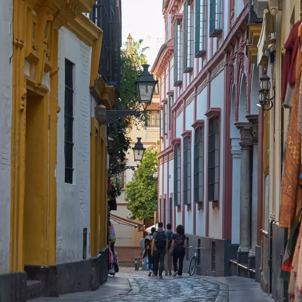 Street of the Barrio Santa Cruz, the best neighborhood in Seville