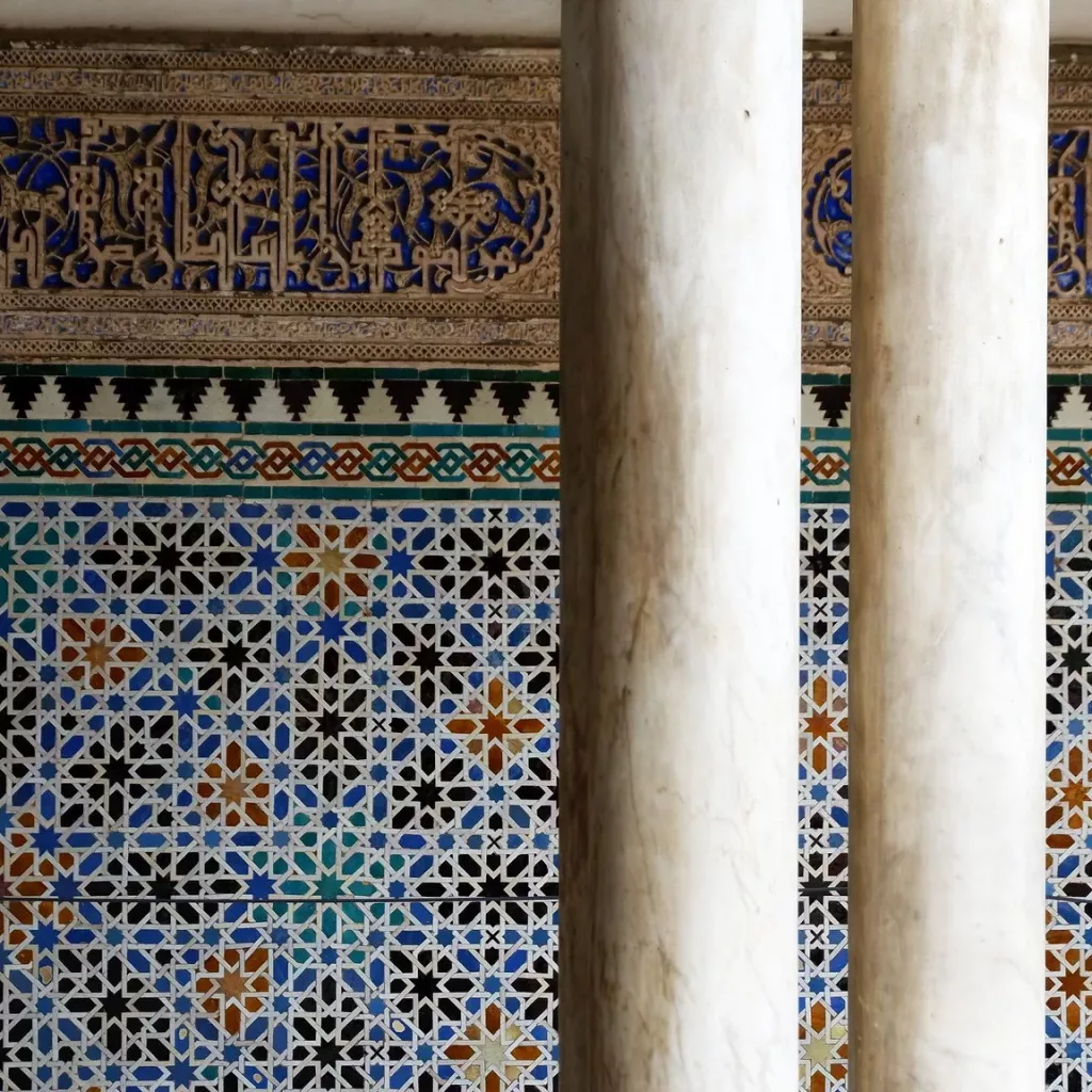 Decorations and tilework inside the Real Alcazar of Seville