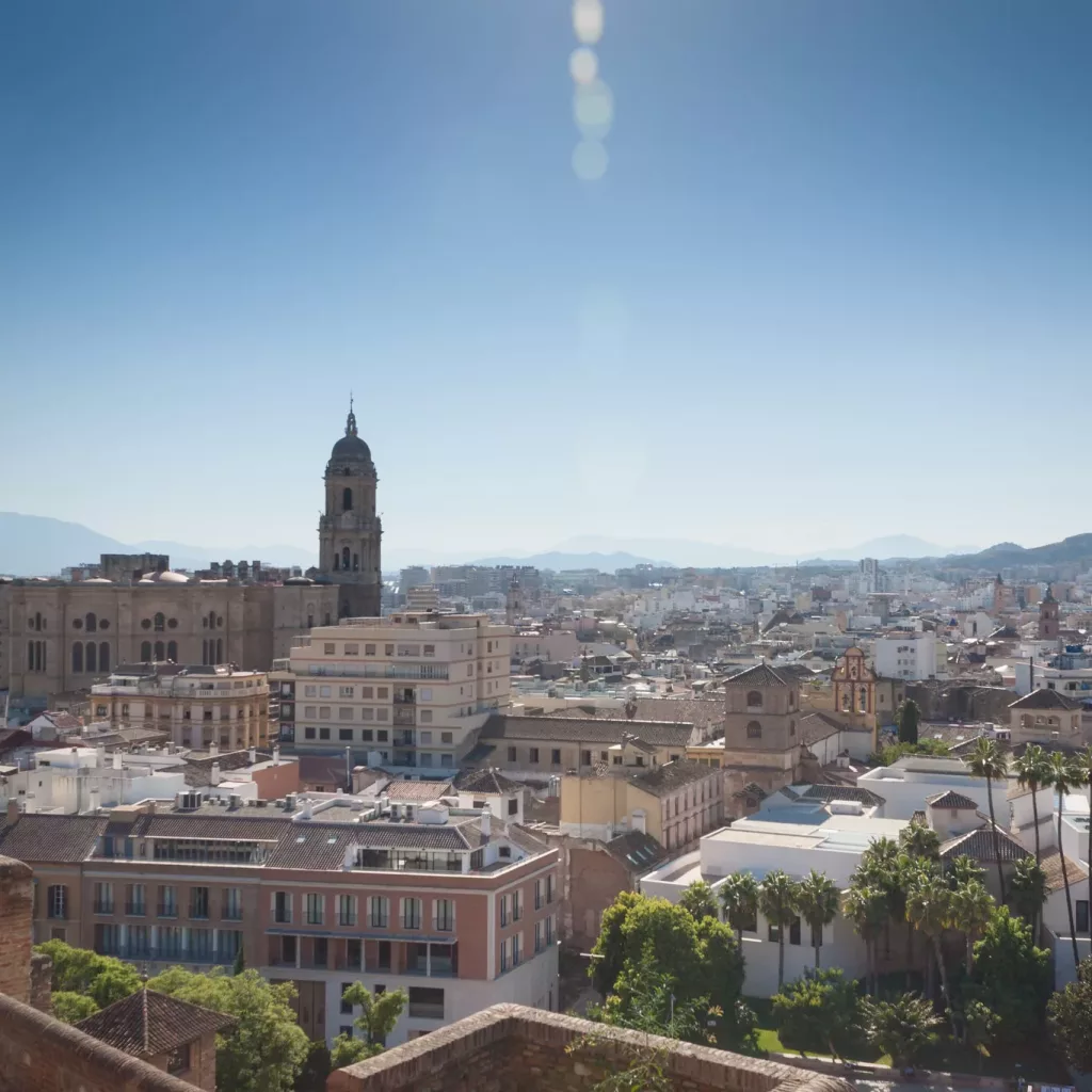 View of Malaga and the Malaga Cathedral